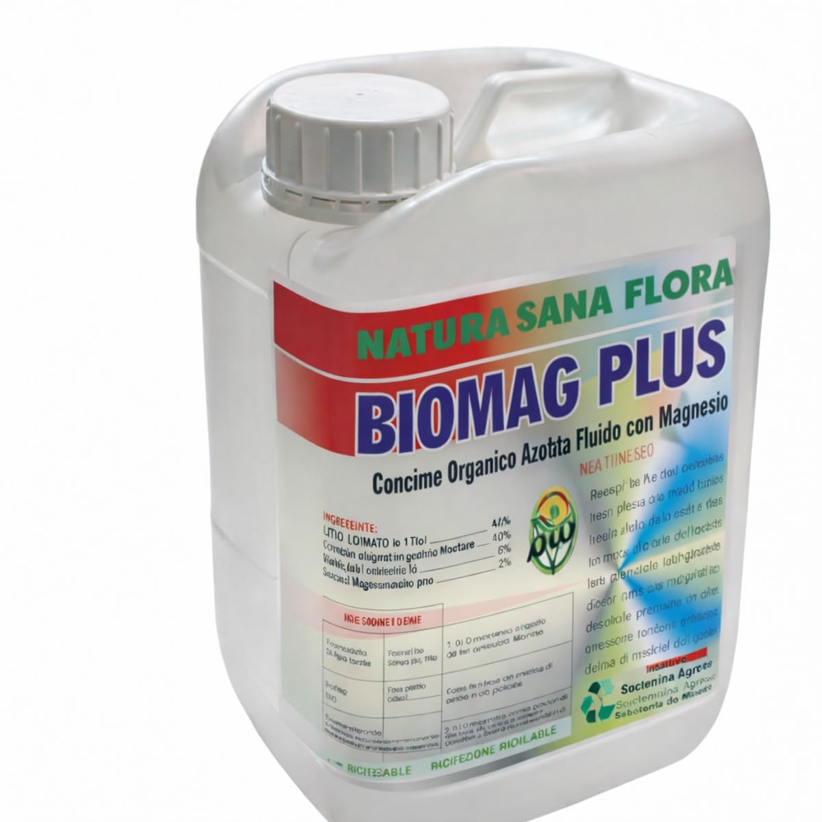 BIOMAG Concime Organico Azotato Fluido con Magnesio Amminochelato e Aminoacidi – Stimolante Fotosintesi e Rinverdente per Piante e Orto – Formato Professional 10 LT