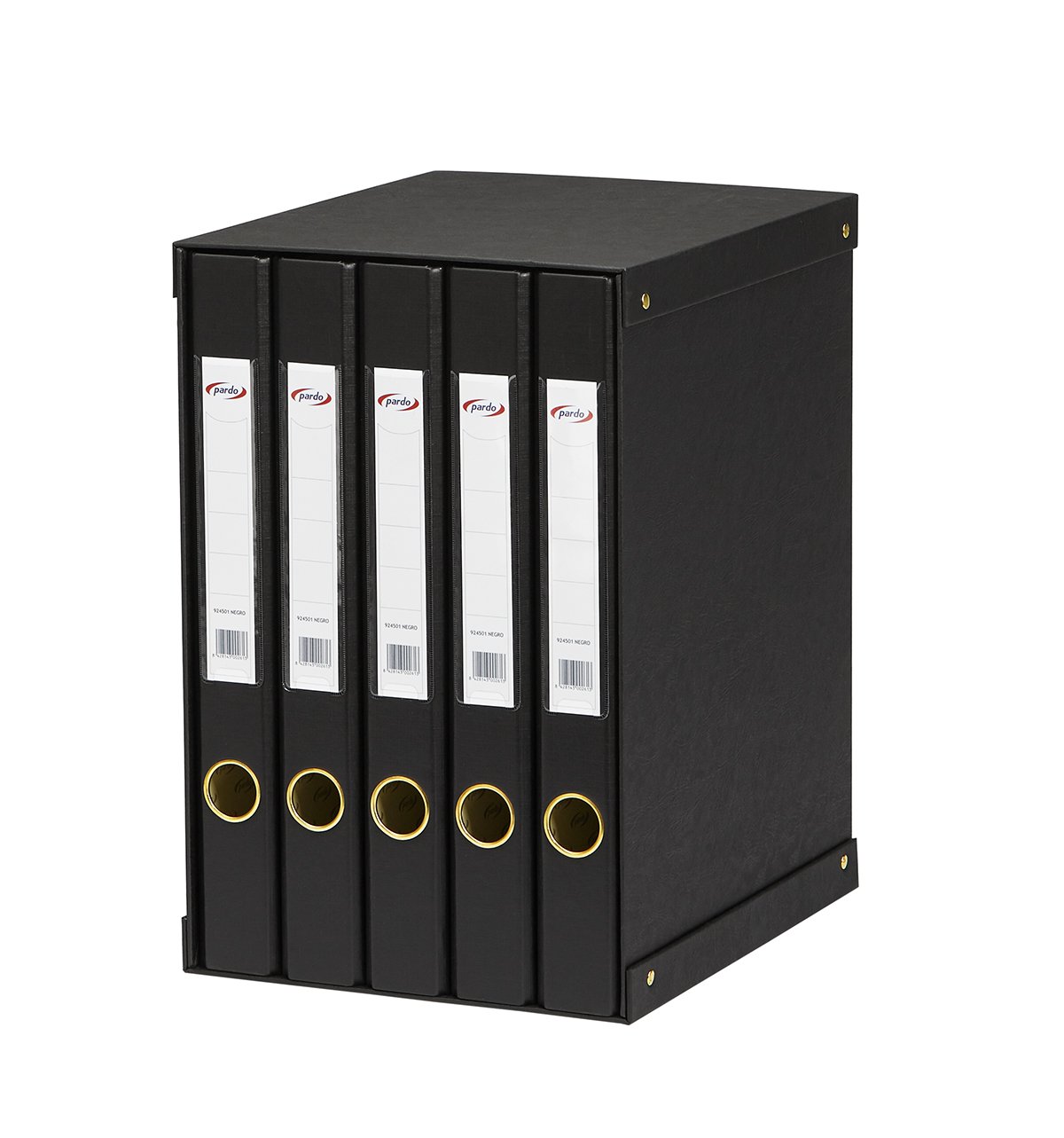 Modulo pardo 5 archivadores de palanca folio 2 anillas de 25 mm negro 350x230x300 mm