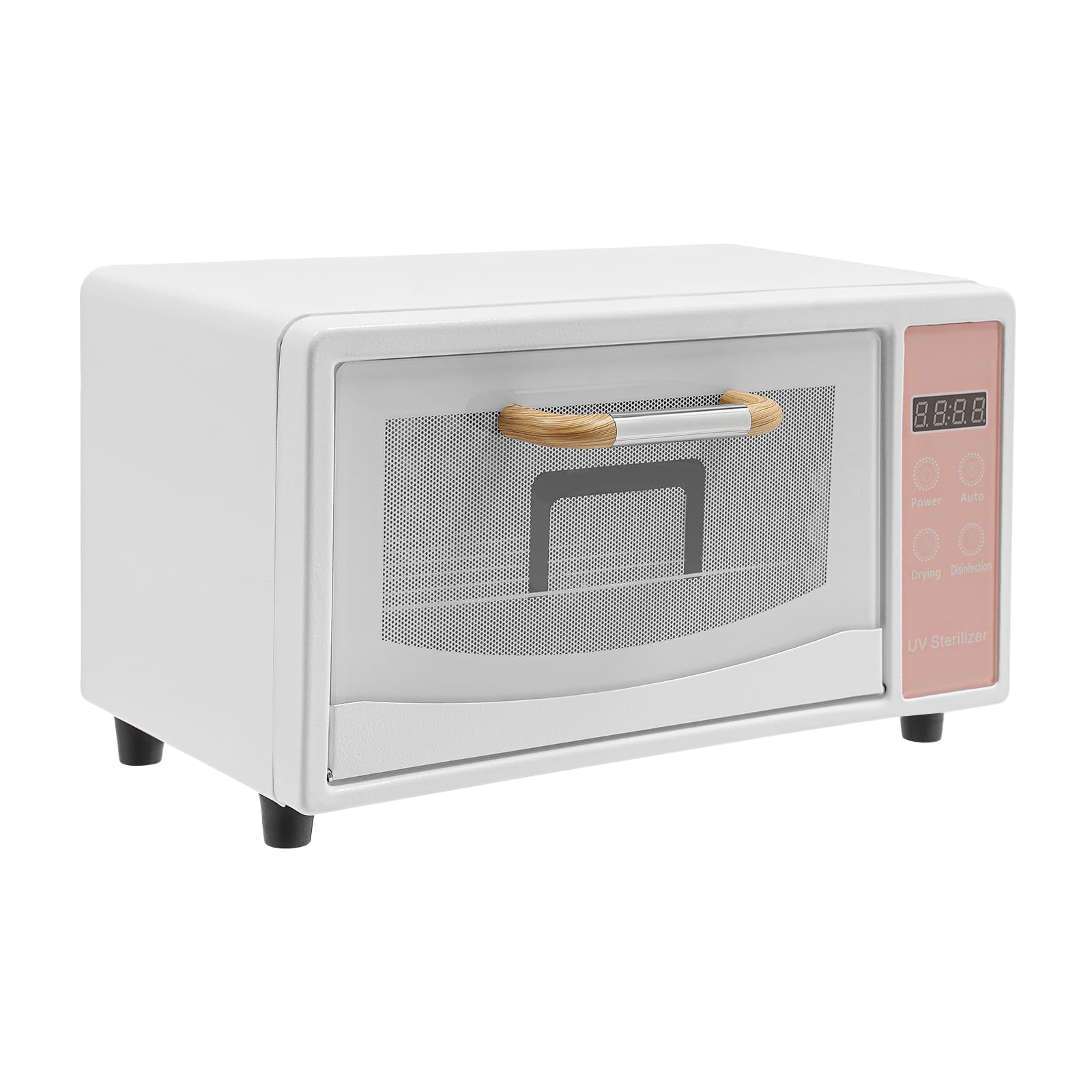 10L gran capacidad autoclave, esterilizador de calor seco con esterilizador de bandeja, esterilizador multifuncional limpiador de uñas, para manicura, dental y peluquería (blanco y rosa)