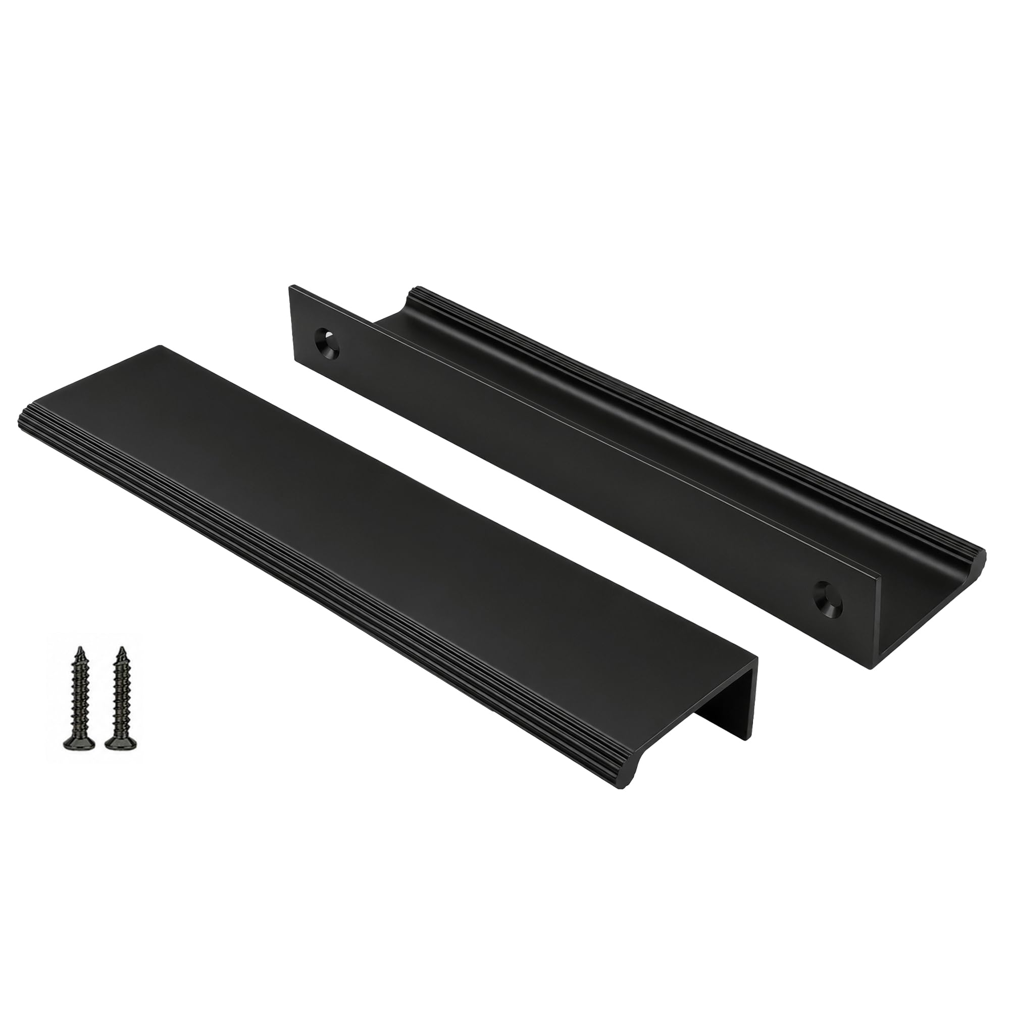 Peaha 10 Pack 5-1/16" Black Cabinet Handles Finger Pulls for Cabinets