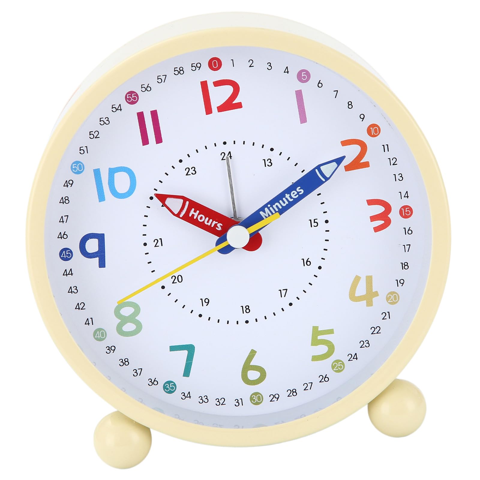 Kaeltsyn Kids Educational Analog Alarm Clock with Large Display and Nightlight Battery Operated for Bedsides and Study Area Analog Learning Clock