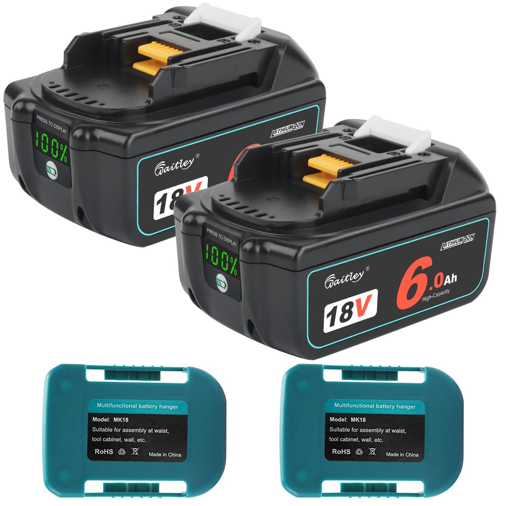 Amazon.co.jp: waitley互換マキタ 18V バッテリー6Ah 2個セットLED%残  