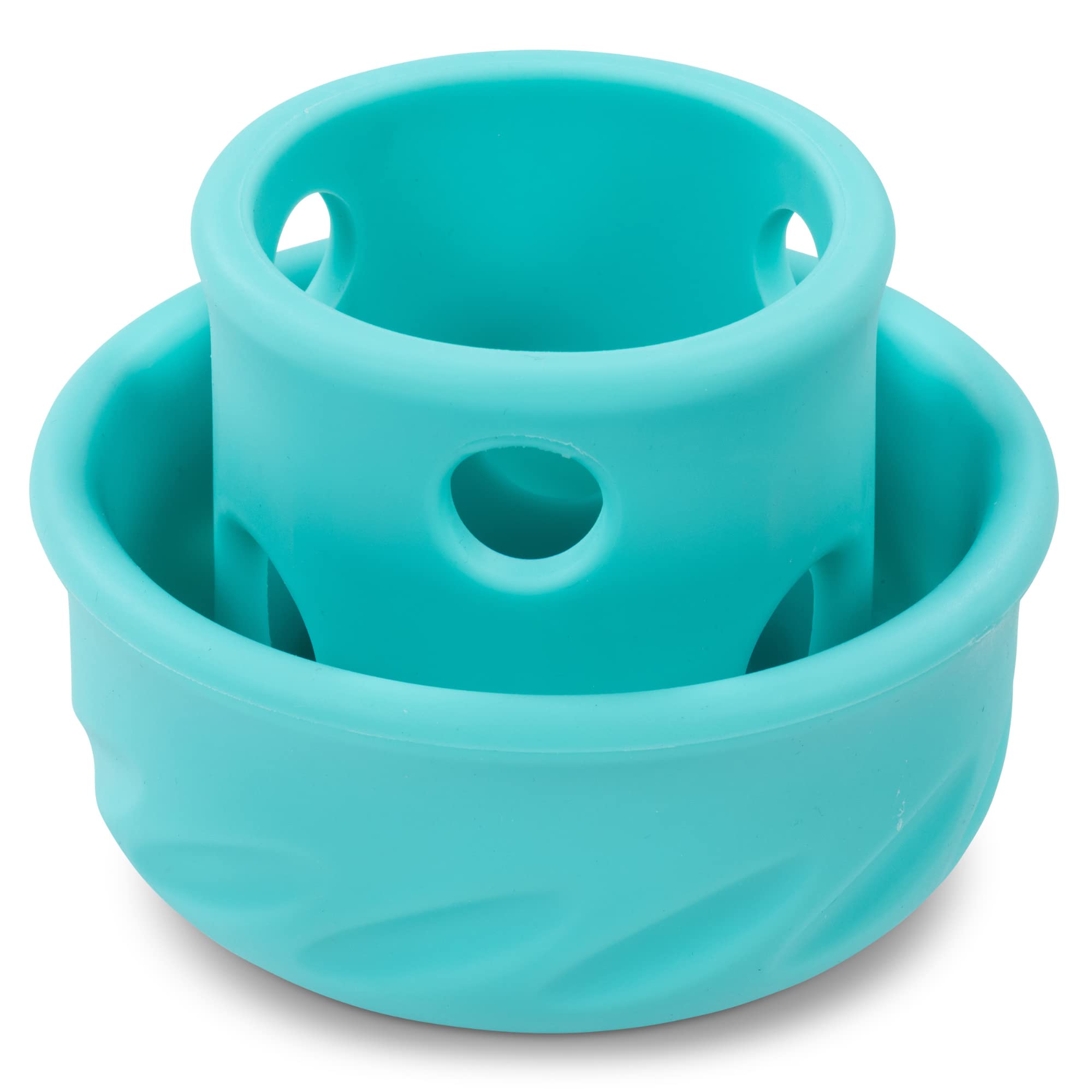 Messy Mutts Totally Pooched Puzzle 'n Play Mushroom | Interactive Treat Puzzle Toy for Dogs | Durable 4” x 3.5” TPR Dog Toy | Teal