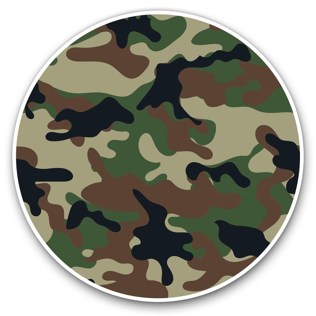 Destination Vinyl Ltd Green Camouflage Army Pattern 13105 Vinyl Stickers (Set Of 2) 7.5Cm - Green Camouflage Army Pattern #13105
