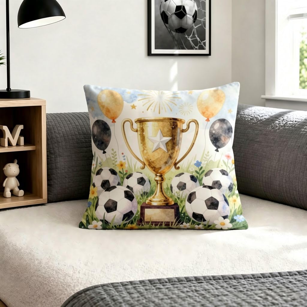 Soccer Championship Cup Soccer Outdoor Throw Pillow Covers -16x16