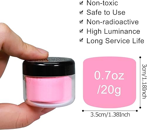 Miniatura 3 de Pigmento en polvo que brilla en la oscuridad con linterna, juego de tinte en polvo luminoso de 4.23 oz, 0.7 onzas cada uno, colores neutros y