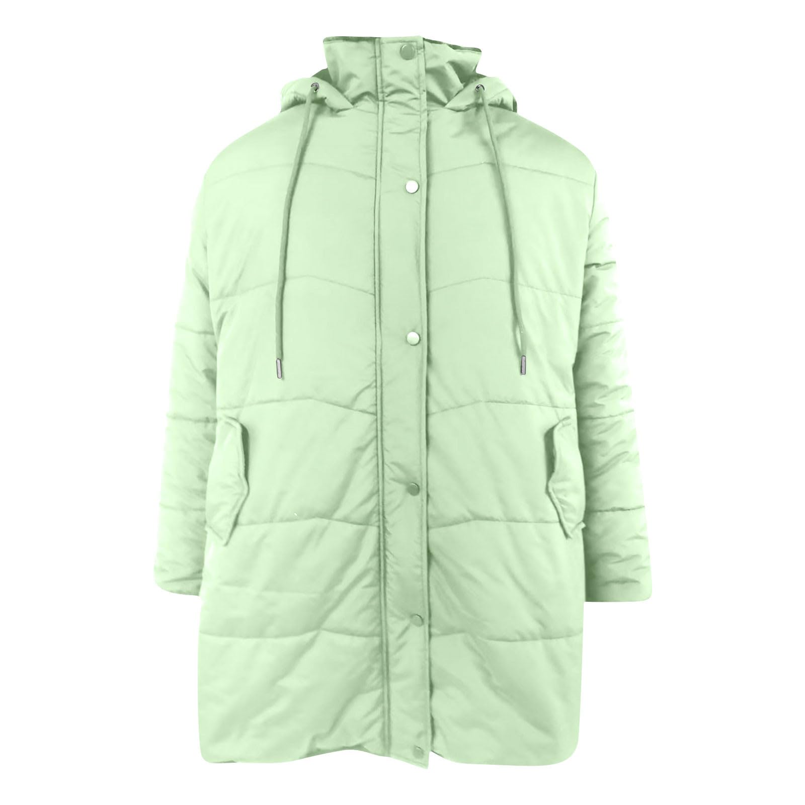Chaqueta acolchada con forro polar para mujer, abrigo de otoño e invierno, cálido, chaqueta de plumón larga, con cremallera completa, talla grande, chaqueta acolchada resistente al viento, casual