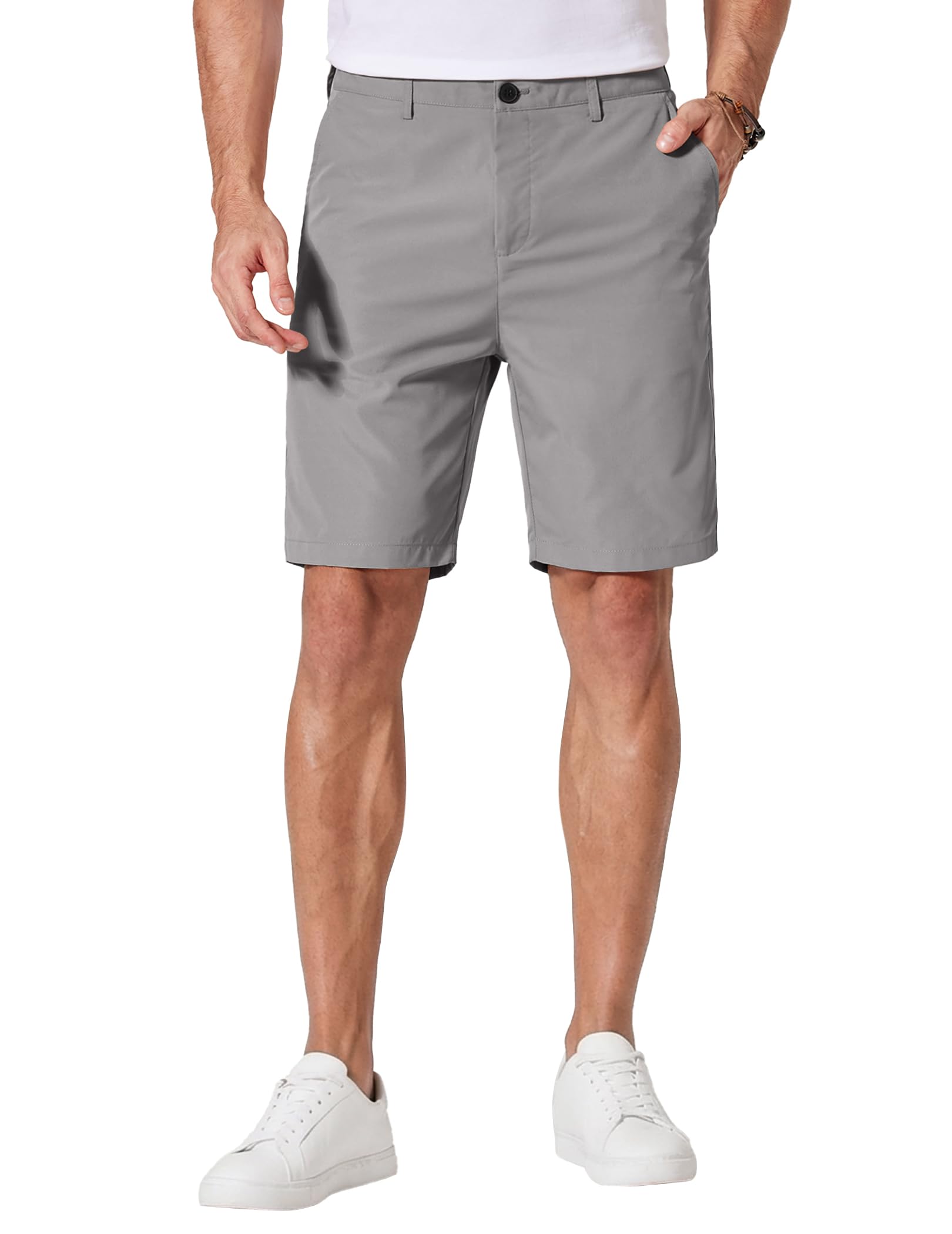 COOFANDY Men's Casual Shorts 9 Inch Flat Front Lightweight Summer Shorts
