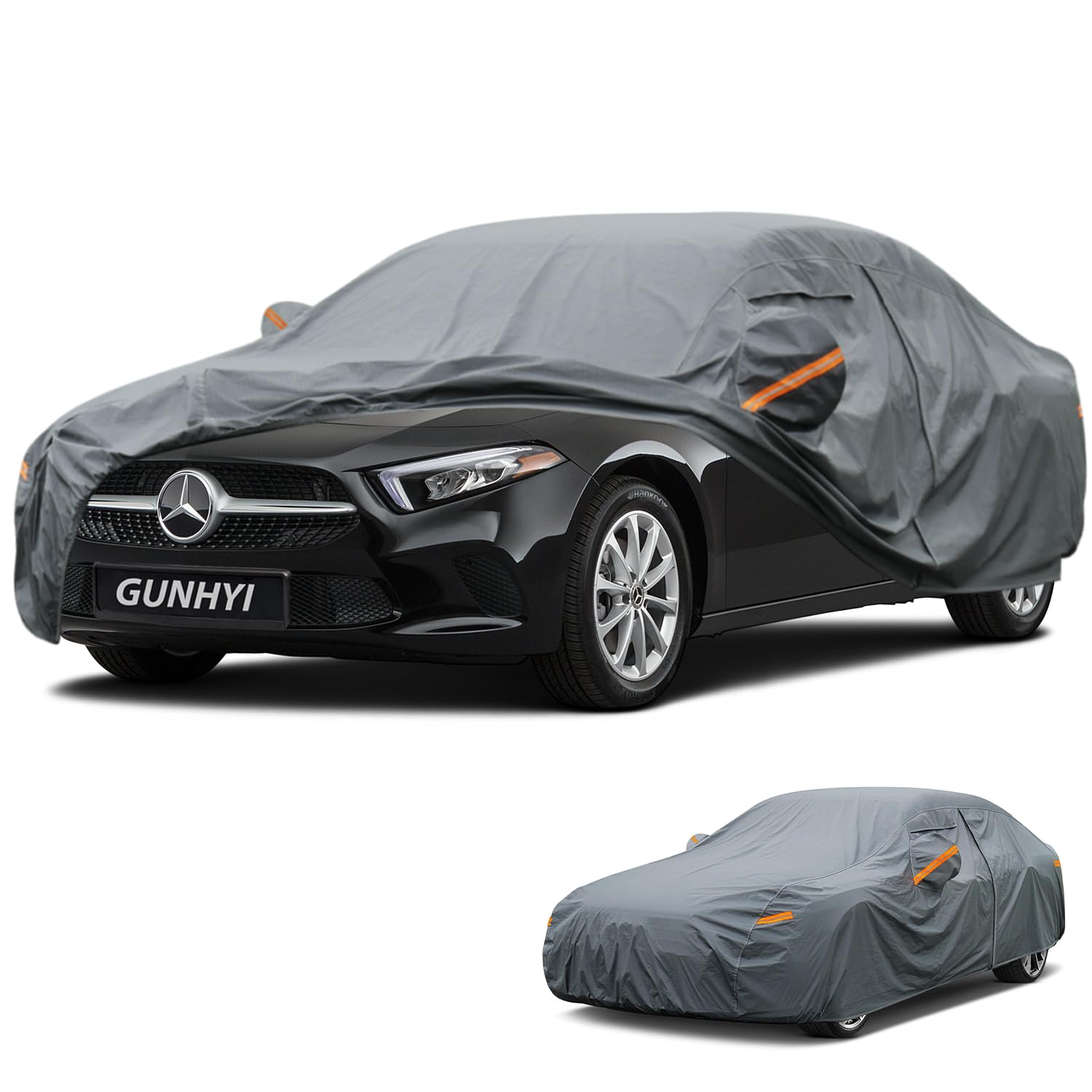 GUNHYI Premium Car Cover Custom Fit Mercedes-Benz CLA-Class, 16 Layers Heavy Duty Car Cover Waterproof All Weather with Zipper Door for Sun Rain Snow Dust Uv Protection