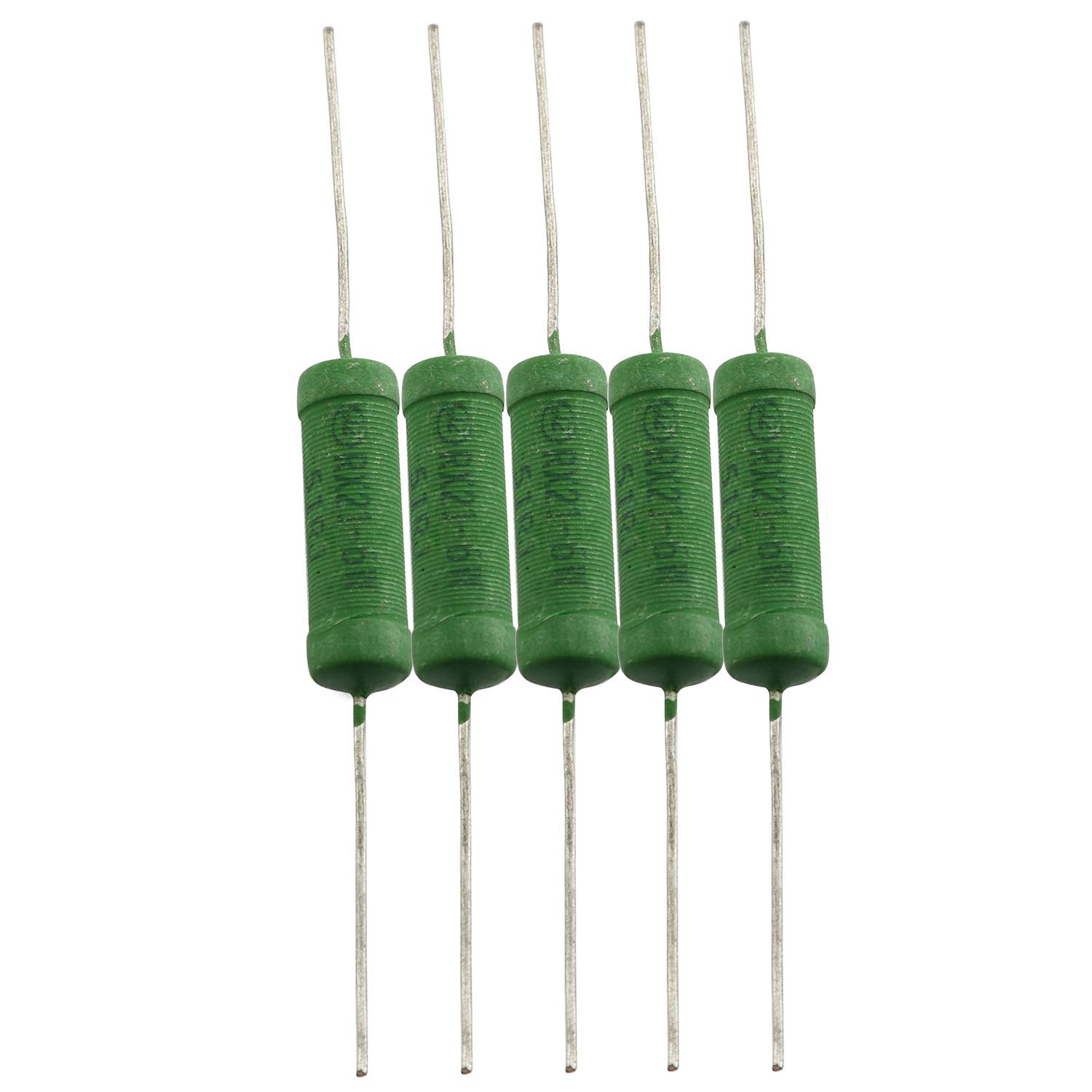 Tegg 5 PCS Fixed Type Axial Leaded Wire Wound Resistors 6W 51 Ohm 5