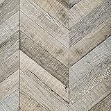Jeweluck Wood Wallpaper Herringbone Peel and Stick Wallpaper 17.7inch×118.1inch Rustic Wood Wallpaper Shiplap Wood Contact Paper Removable Self Adhesive Wall Paper for Cabinets Decorative Vinyl