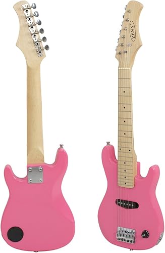 Miniatura 4 de ZENY Guitarra eléctrica infantil de 30 pulgadas con amplificador de 5 W, bolsa de concierto, correa, cable, cuerdas y púas, kit de accesorios