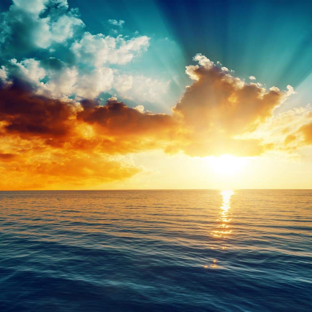 ArtzFolio Beautiful Sunset Over The Sea Peel & Stick Vinyl Wall Sticker 42inch x 42inch (106.7cms x 106.7cms)