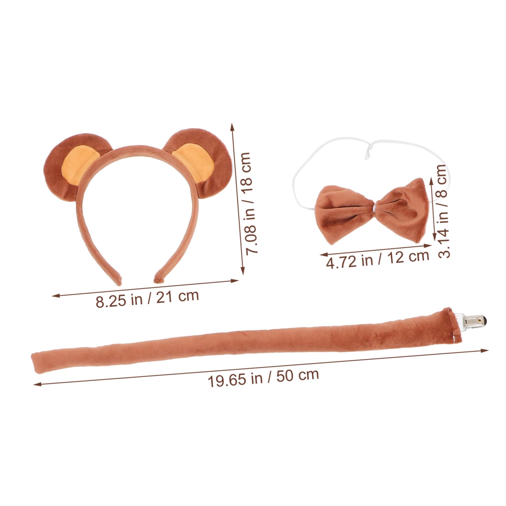 minkissy Tierbärkostüm Bärenstirnband Und Outfit Kinderstirnbänder Erwachsenenkostüme Bärenparty Gastgeschenke Kopfbedeckungen Farbiges Bärenohrenstirnband Tierohrenstirnband Gazerock
