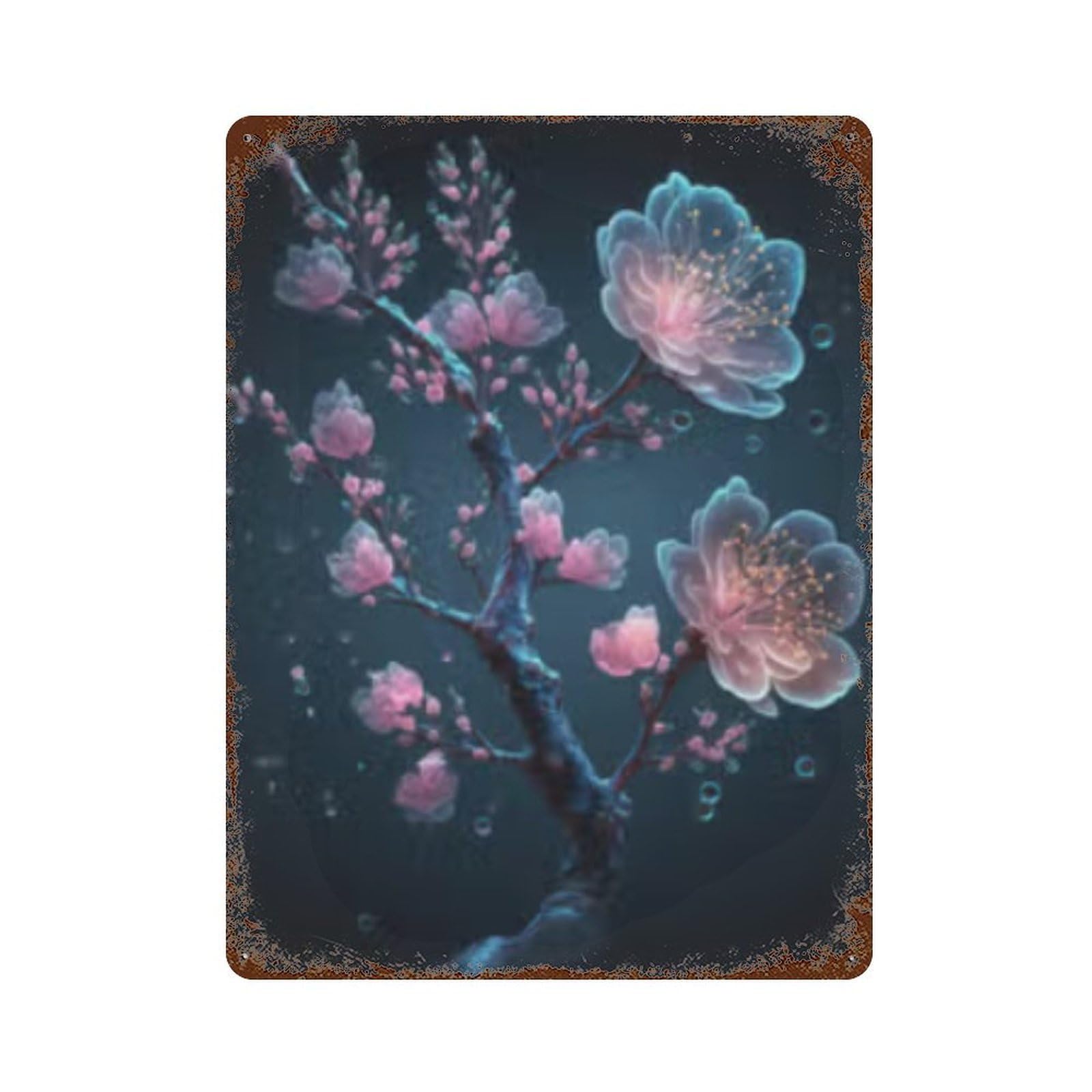 Cherry Blossom Fantasy-1 15.7"x11.8" Decorative Tin Sign, Retro Wall Decor for Garage, Bar And Workshop Decor