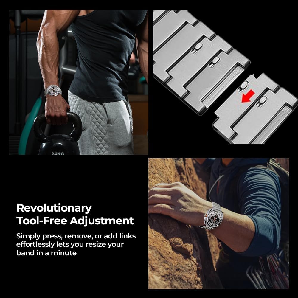 Tool-Free Titanium Band for Samsung Galaxy Watch Ultra 47mm (2025/2024), Adjustable Titanium Metal Strap for Galaxy Watch Ultra Without Tool, Ultra-Light & Hypoallergenic Replacement Bracelet