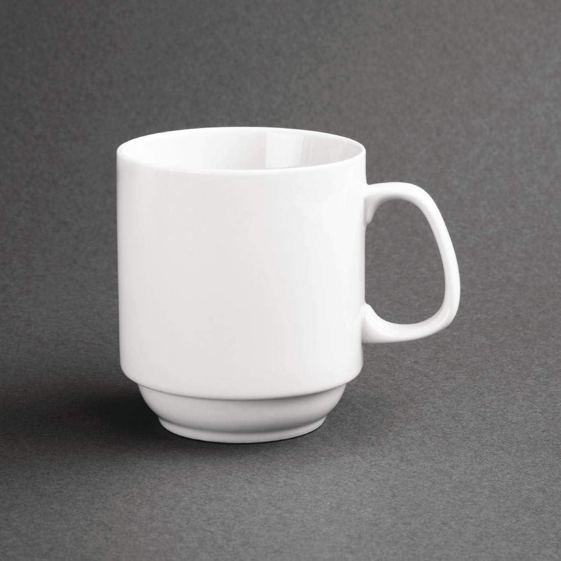 Olympia Whiteware Stapelbecher 284ml / 10oz (12er-Pack), weißes Porzellan, Tee- und Kaffeebecher, Gastronomiebedarf, spülmaschinenfest, mikrowellen- und spülmaschinenfest, passend zu Untertassen Y102 & CB463 | CB461