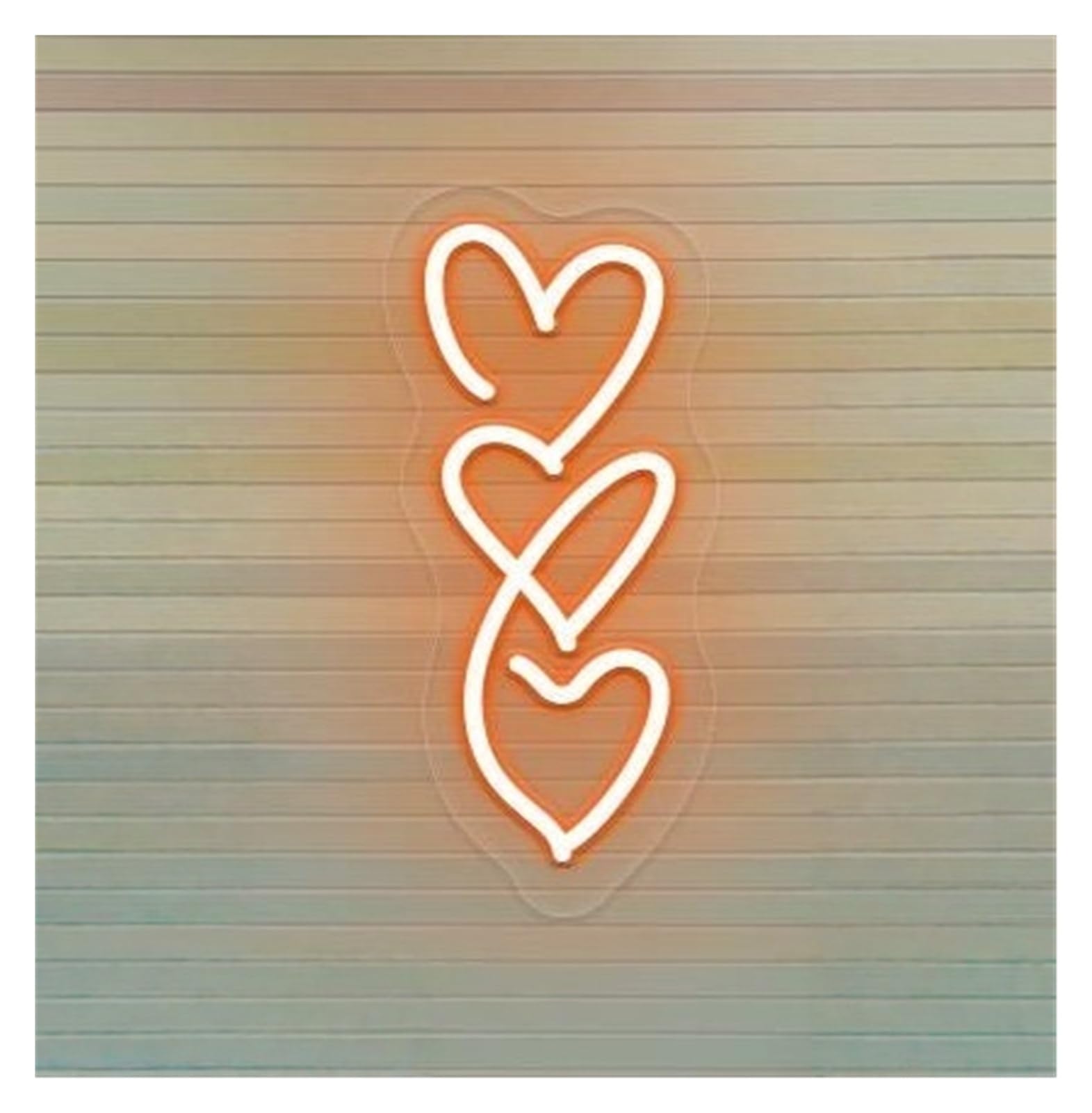 Rongch Orange Hanging Art Signs Heart Neon Sign Love Bedroom Home Decor Storefront Window Display Business Entrance 45Cm(Orange)