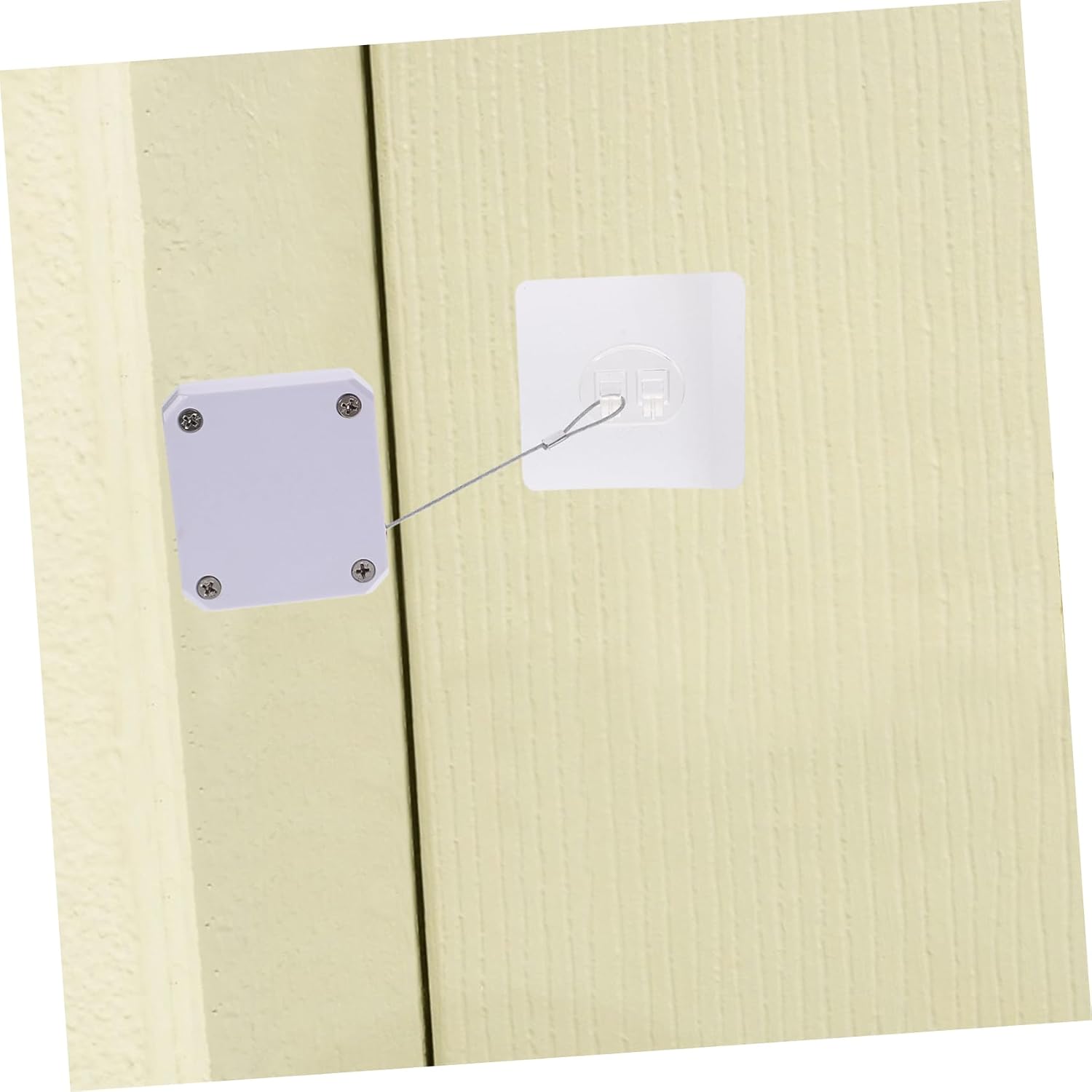 Pull Cord Door Closer Auto Door Closer Commercial Door Handle Car Bumper Protector Self Closing Door Closer Screen Door Closer Exterior Door Screen Door Closer Automatic Steel Mute, White 1