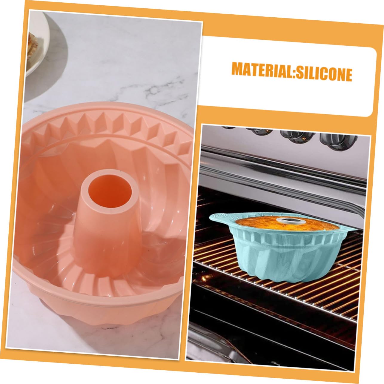 BESTYASH Set 3 Stampi in Silicone per Torta Mousse Design Scanellato e Rotondo, Superficie Liscia, Grande capacità per Dolci Fatti in Casa e Riutilizzabili