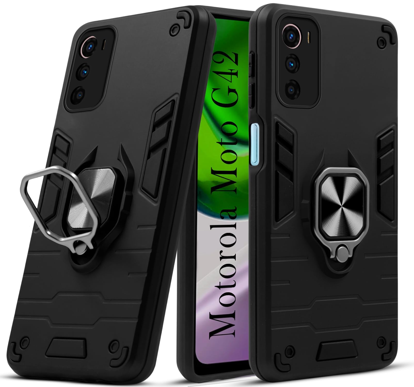 Jkobi Back Cover Case for Motorola Moto G42 (Shockproof Polycarbonate Dual Layer Hybrid Armor | Robust Black) (B0CBSJ9MWX) Amazon Price History, Amazon Price Tracker