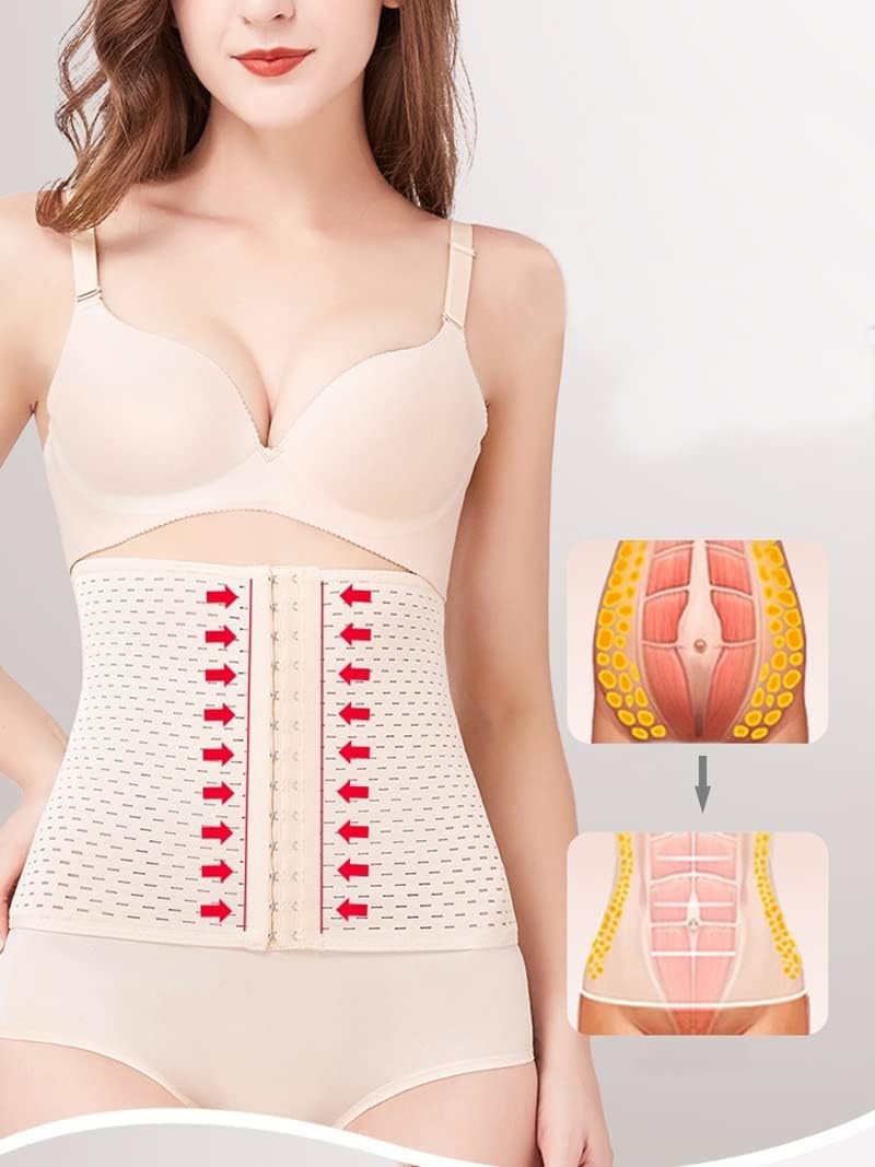 Women Waist Trainer Belt Corset Trimmer Belly Band Sweat Sports Girdle Waist Cincher Body Slimming Belt(Skin,Medium)