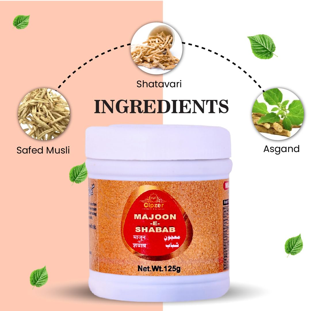 Cipzer Majoon -e-shabab, Men Helps restore stamina and vitality, Boost immunity (125gm, Paste) - Image 3 thumbnail