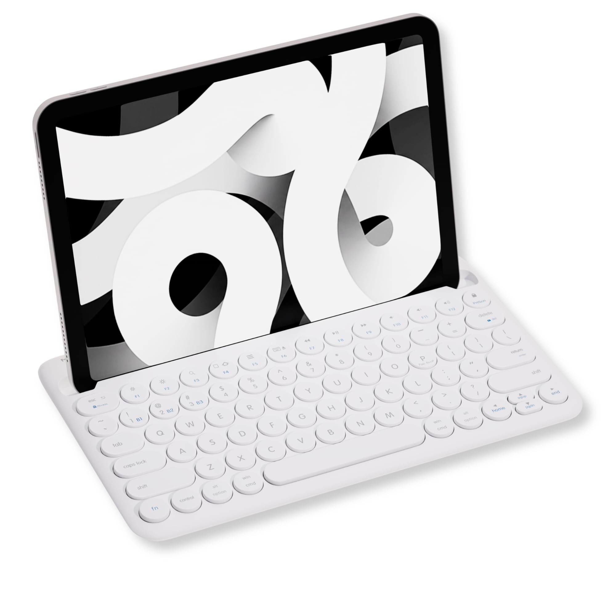 Macally Bluetooth Keyboard for Tablet | Wireless Keyboard for iPad mini/Air/Mini, iPhone (Multi-Device, Built-in Stand, Rechargeable) Easy to Use and