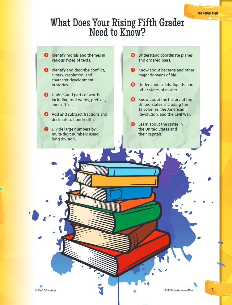 Summer Blast: Getting Ready for Fifth Grade - Full-Color Workbook for Kids Ages 9-11 - Reading, Writing, Art, and Math Worksheets - Prevent Summer Learning Loss - Parent Tips - Image 4
