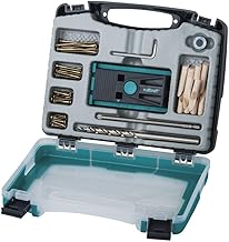 Wolfcraft 113081 4642000-1 Juego (Undercover Jig, Broca escalonada + Tope de Profundidad, Punta, Tacos para tapar los tala...