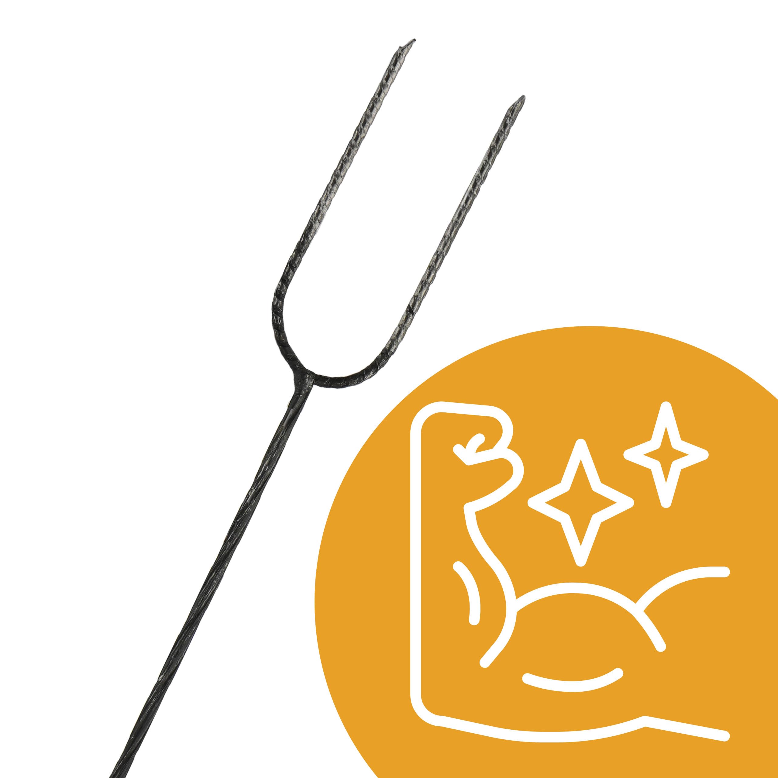 Grill spieße stahl 100cm Feuerstab, Grillspiesse lang für Lagerfeuer, Barbecue, Spieße für grill zum Einfädeln und Braten von Würsten auf dem Feuer Stahlstab, Holzgriff 10 Stück