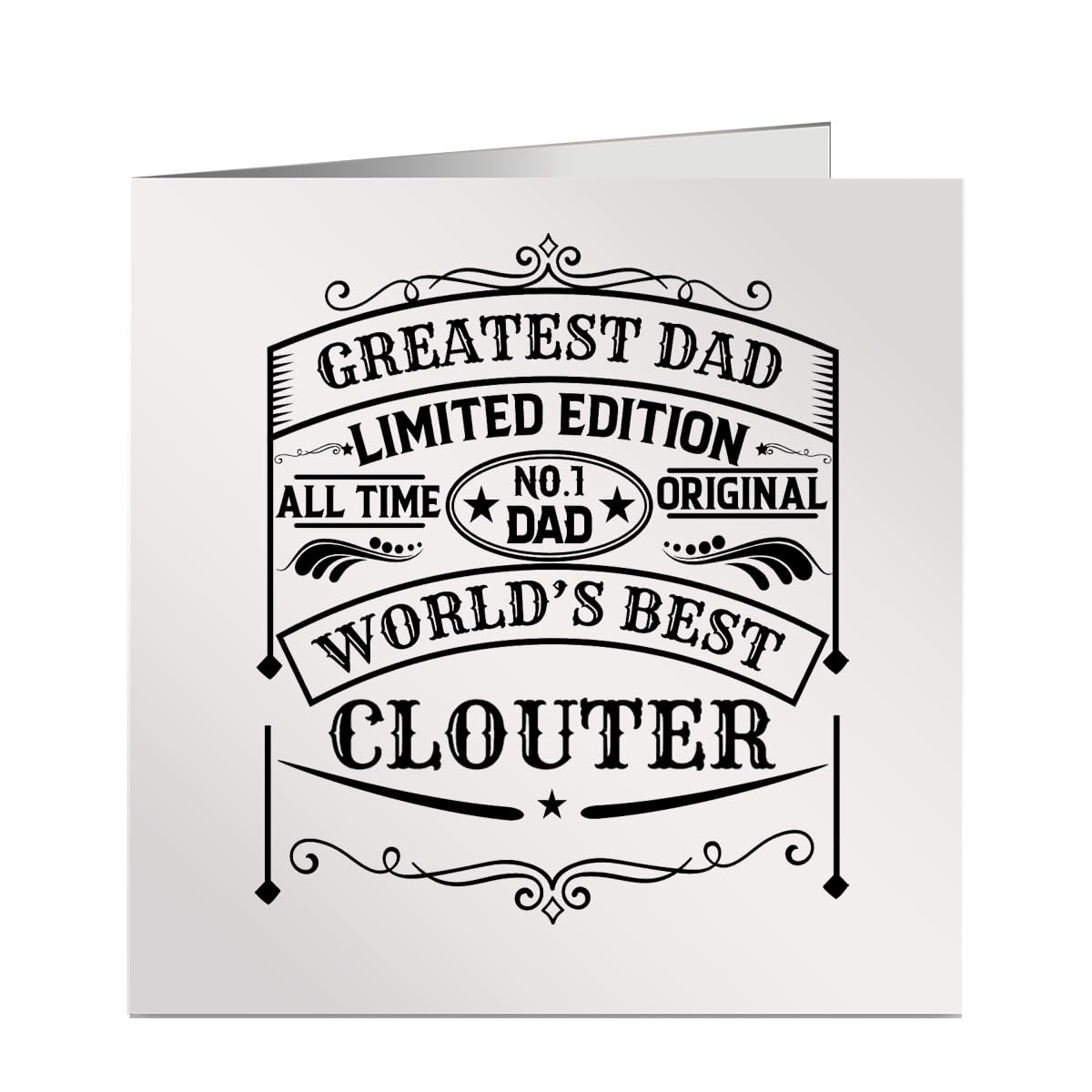 Greatest Dad No 1 World's Best Clouter Vintage Style Greetings Birthday Card