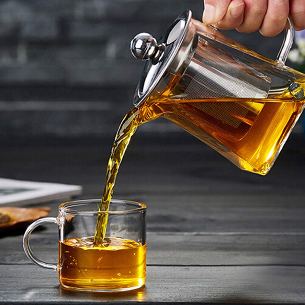 Herbata jaśminowa Szklany czajniczek z zaparzaczem Odporny na wysoką temperaturę Dzbanek do herbaty liściastej 550 ml Woda Nalewanie herbaty Stalowe sitko Czajnik do kawy i herbaty Dzbanek kuchenny