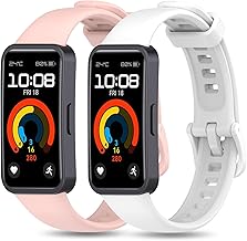 Xisair 2 Pack Replacement Silicone Strap Compatible with Huawei Band 8/9/10 Sports Strap, Smart Watch Accessories, Breathable, Soft and Comfortable Wristband