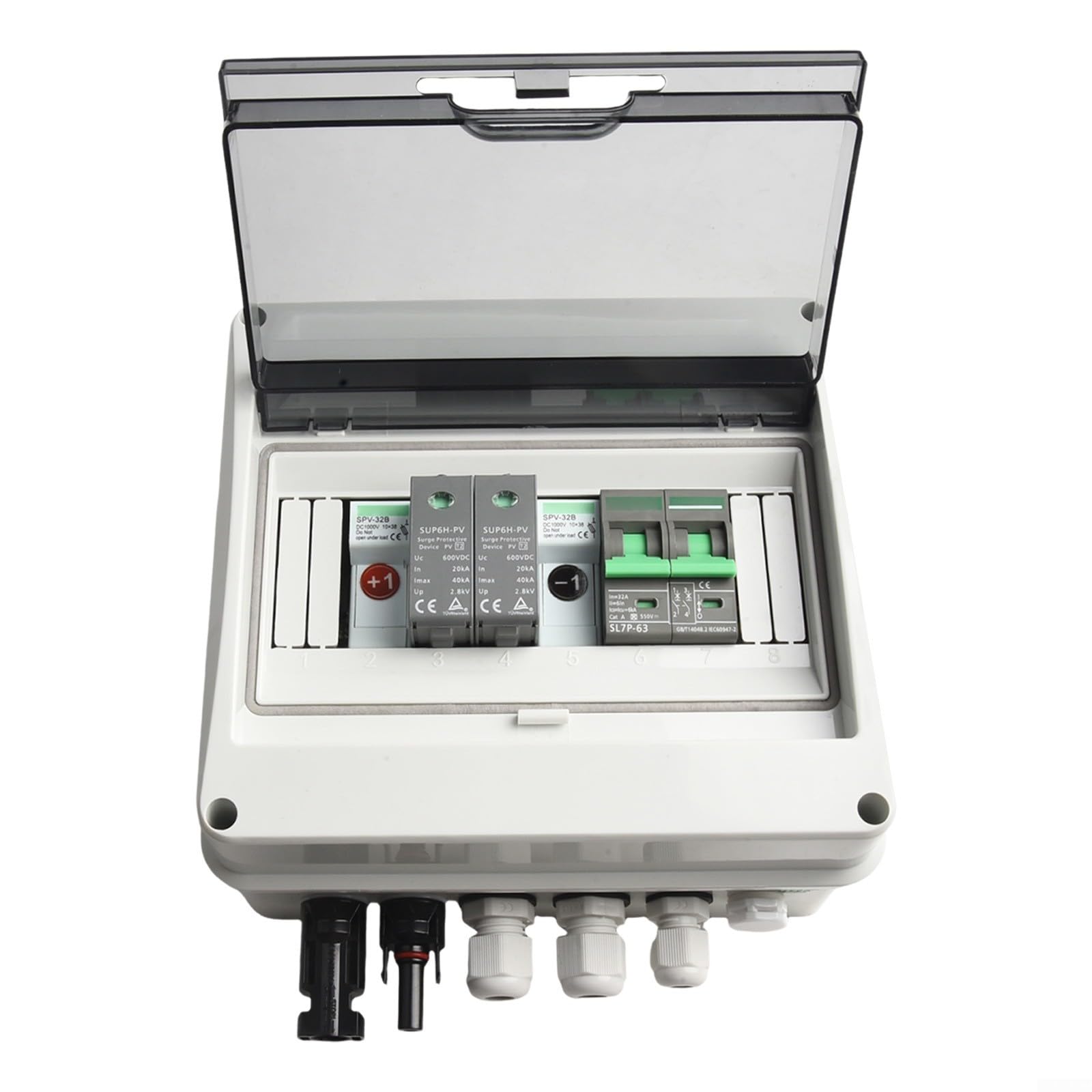 Scatola combinata solare fotovoltaica da 500 V, sistema di protezione impermeabile IP65 DC con fusibile MCB per pannelli solari sul tetto