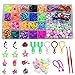 XINCHEN Pulseras Bricolaje De Colores Kit Pulsera Goma Bricolaje Colore Bandas Goma Juguete para Niños de Anillos y Collares de Bricolaje Manualidad