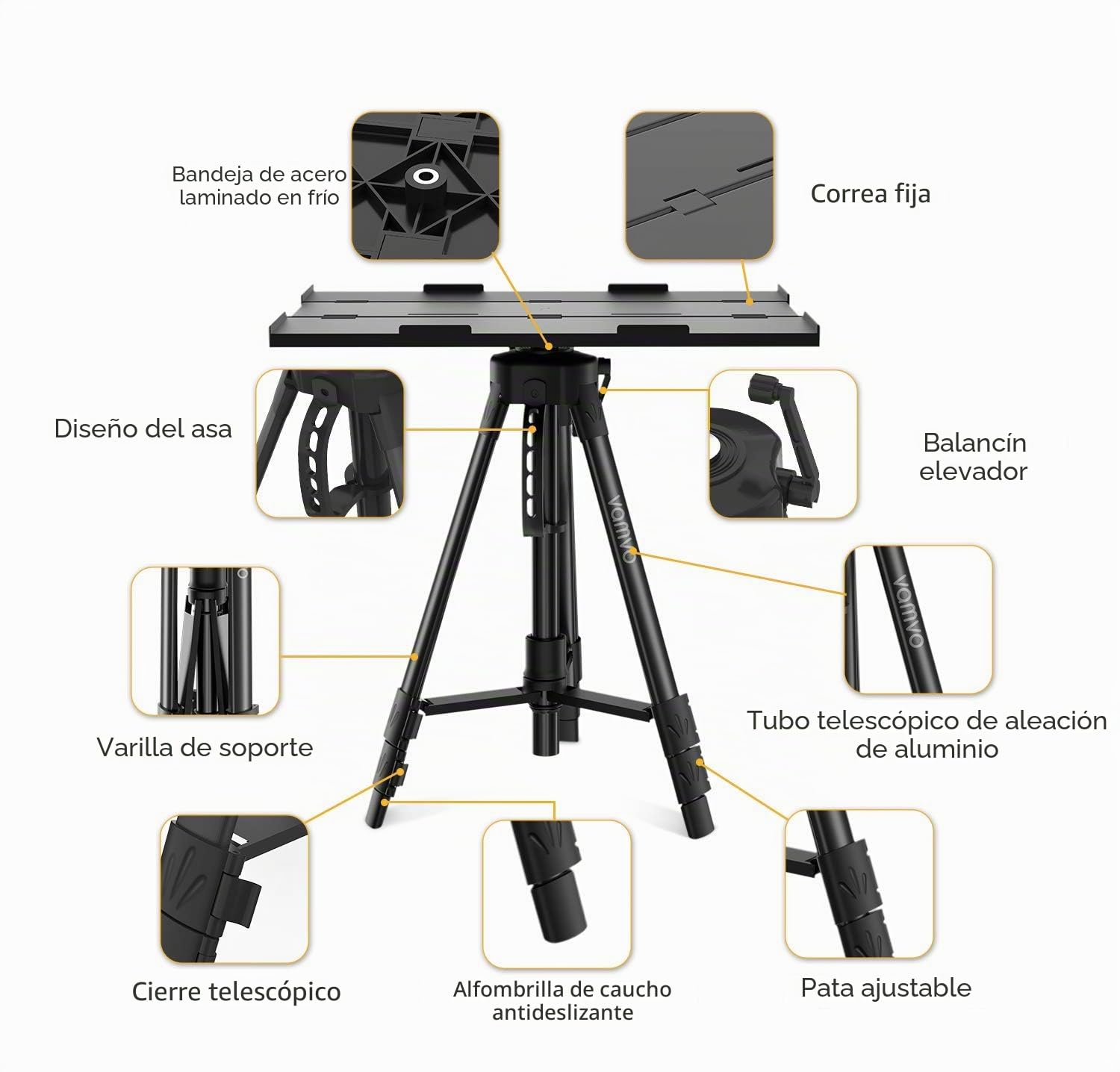 Vamvo - Soporte de suelo para proyector (Negro)
