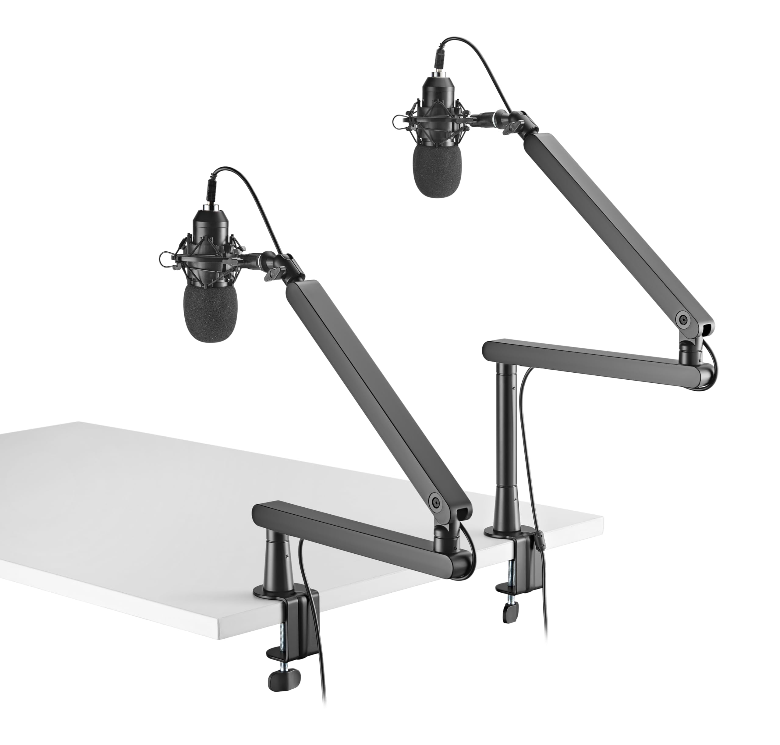 Phoenix Ergoflex Brazo Articulado para Micrófono de Perfil Bajo, Soporte de Micro, Gestión de cables, Tramo 15cm de Altura Extra, Streaming, Directos