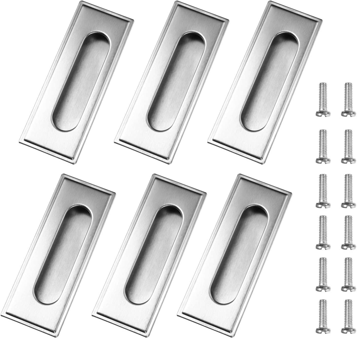 Cabinets Drawers Edge Pulls,Kitchen Door Handles, Concealed Kitchen Cupboard Handles Knobs,Pull Recessed Handle Flush Pull Stainless Steel Rectangular Flush Recessed Sliding Door Pull Handles