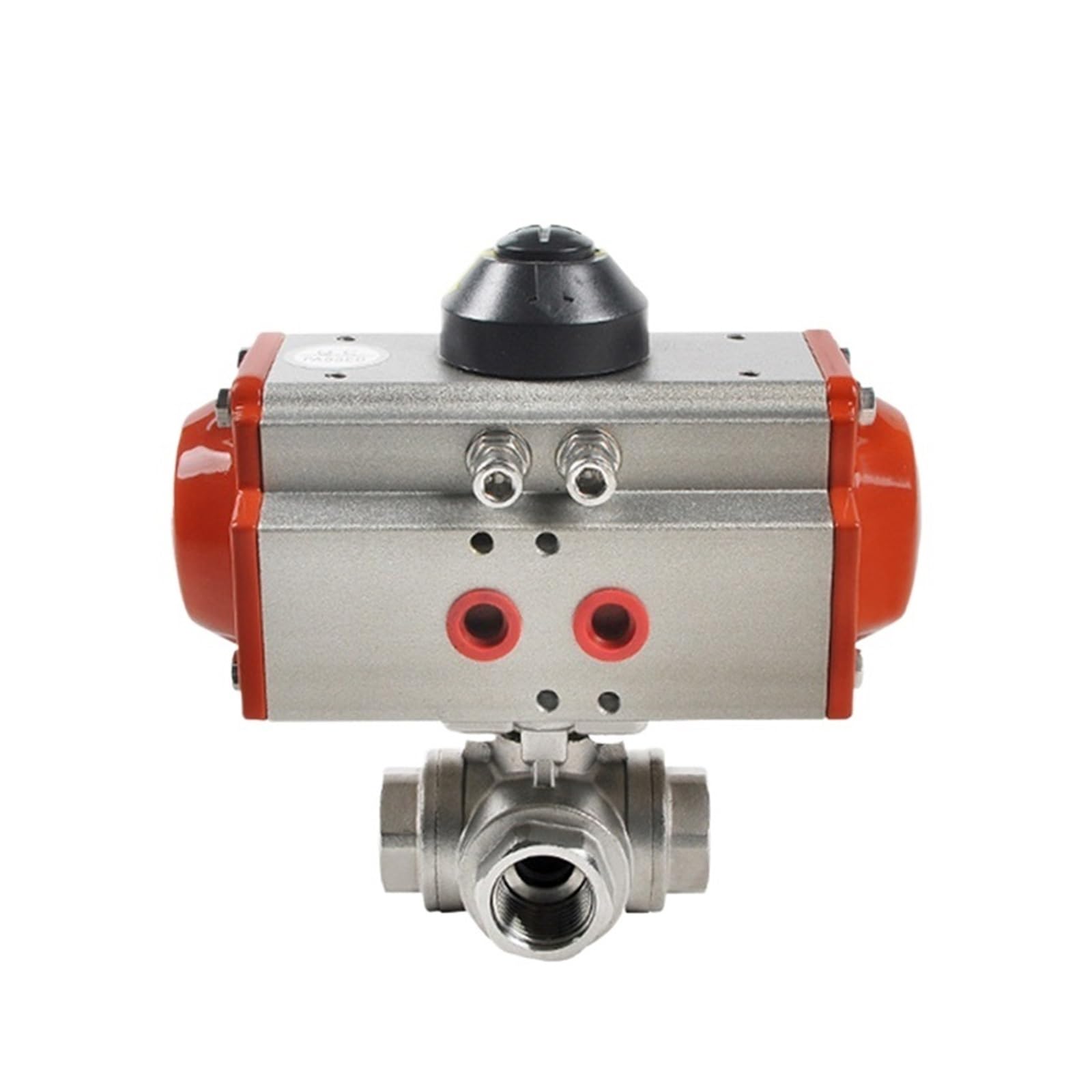 Vanne pneumatique DN25 à trois voies type L pour automatiser un réseau de chauffage