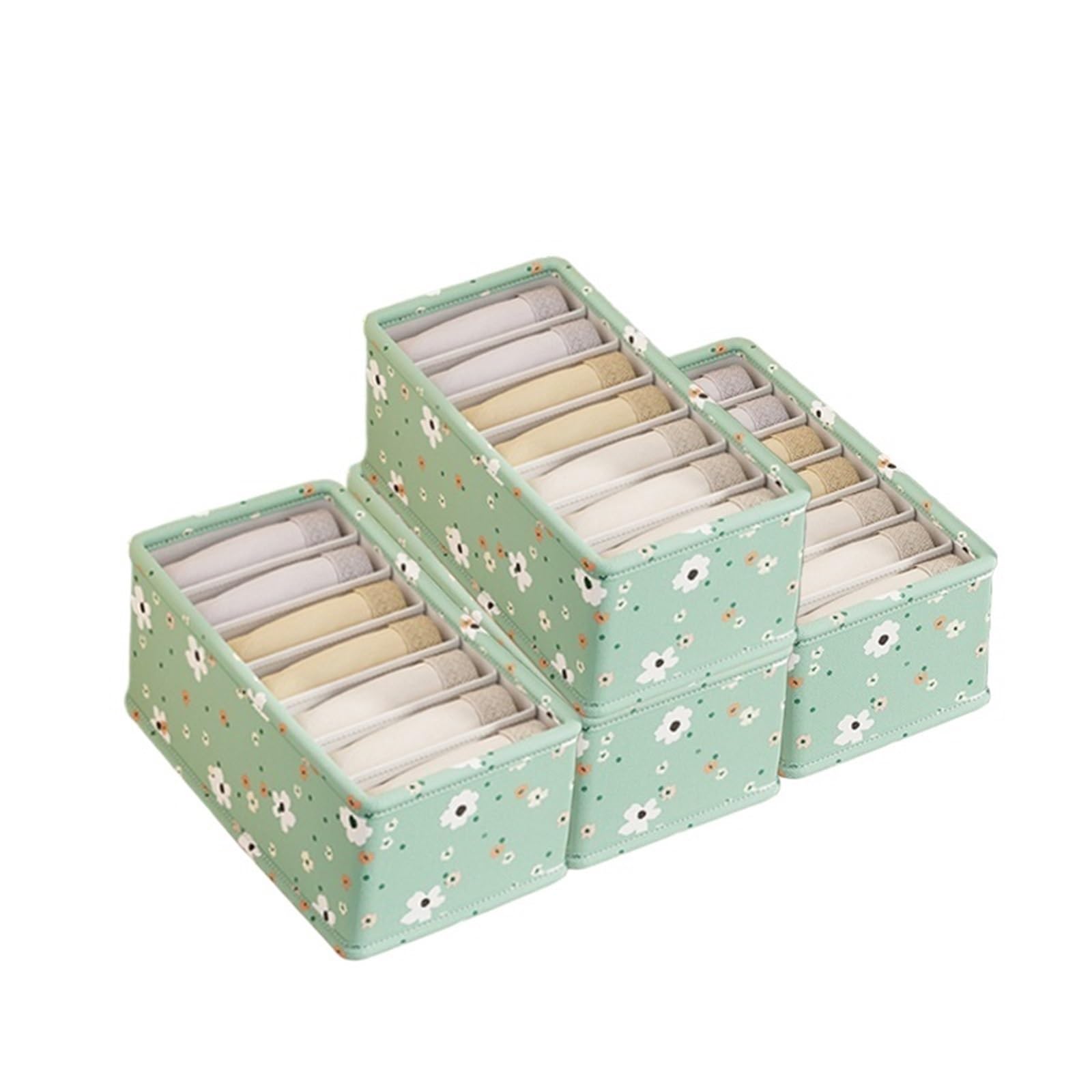 YDYAENIO Underwear Drawer Organiser Underwear Organizer Socks Classification Box Foldable Drawer Compartment underwear organiser boxes for wardrobes(Small 7-grids 4PCS)