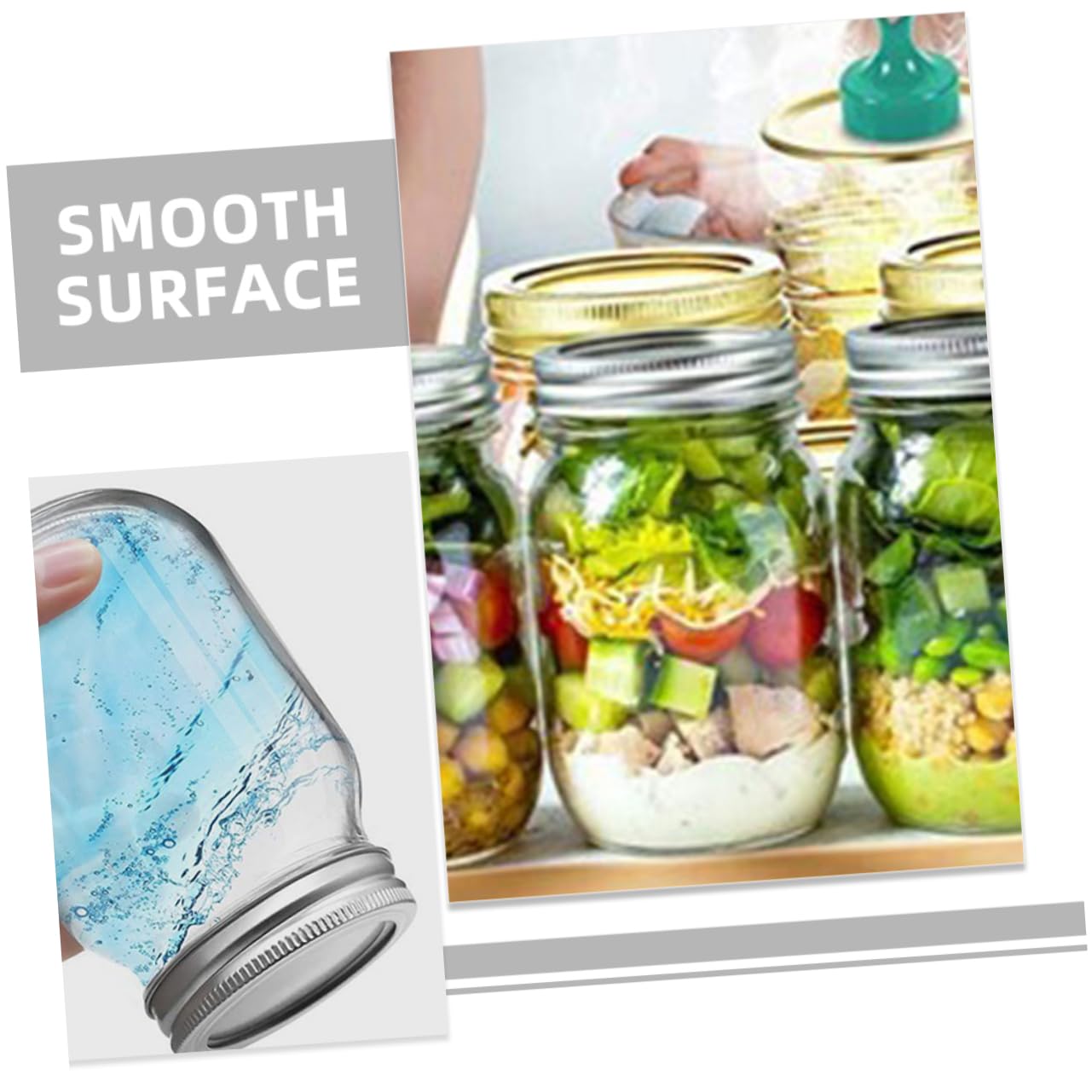 MAGICLULU Contenitori Ermetici per Alimenti in Vetro 6 Pezzi da 500ml con Coperchio Riutilizzabili e Versatili per Casa e Ristorante Barattoli Bocca Larga