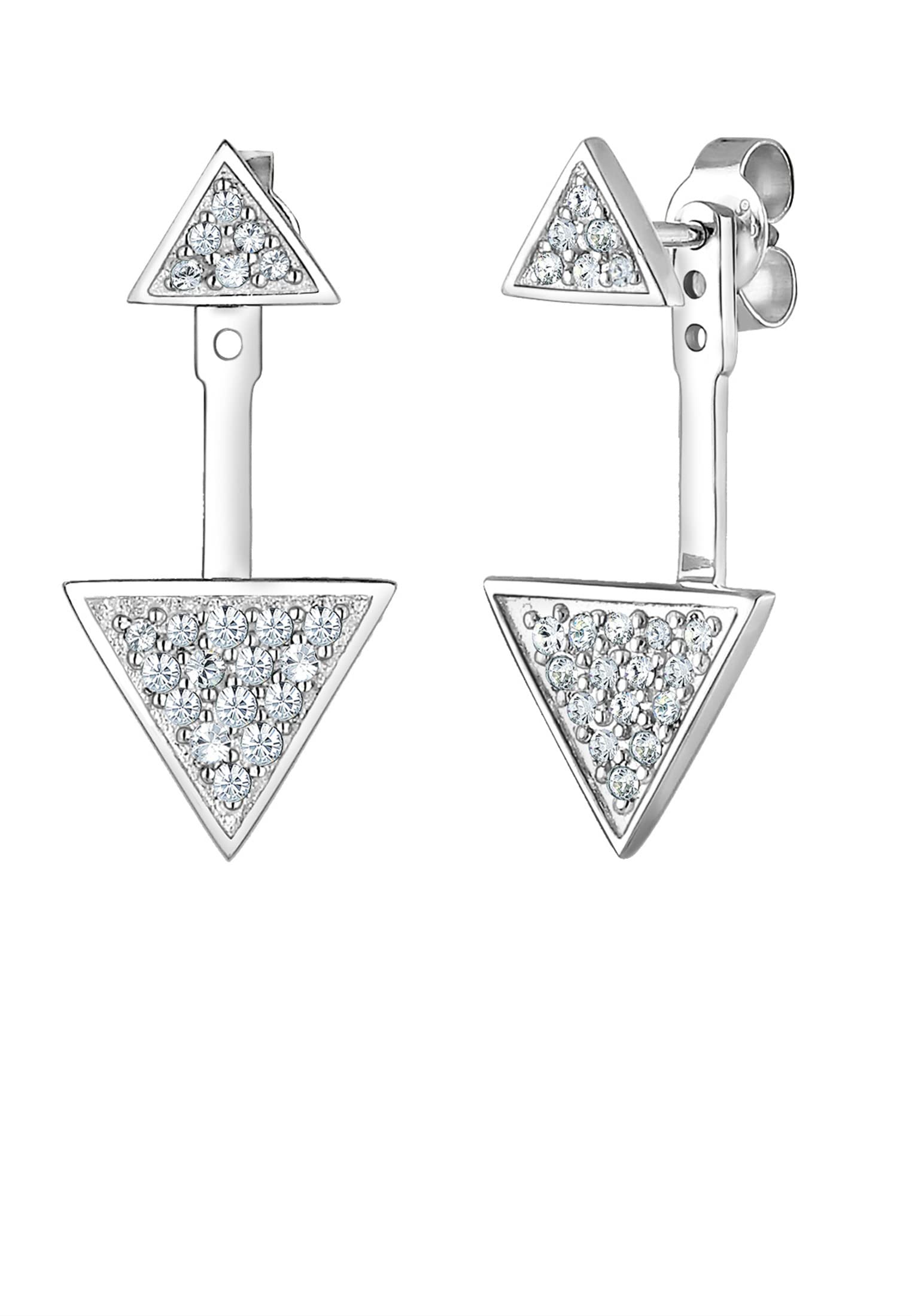 Elli Earrings Elli Earrings Ear Jacket Triangle Crystals 925 Sterling Silver