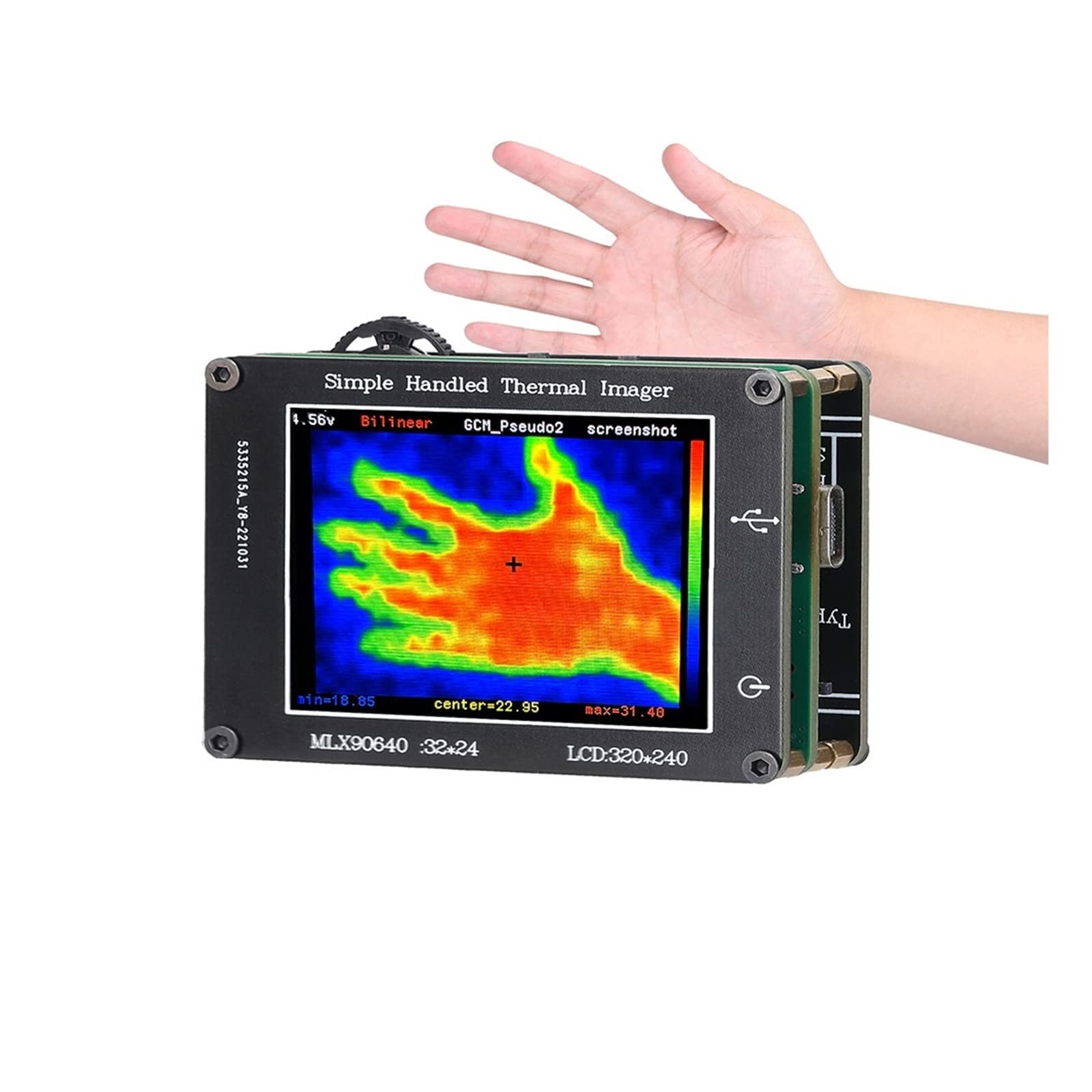 Cámara termográfica, Sensor infrarrojo de 24 x 32 píxeles, cámara termográfica simple, LCD 2,0 pulgadas, resolución 240 320, imágenes definición clara -40 ℃ a 300