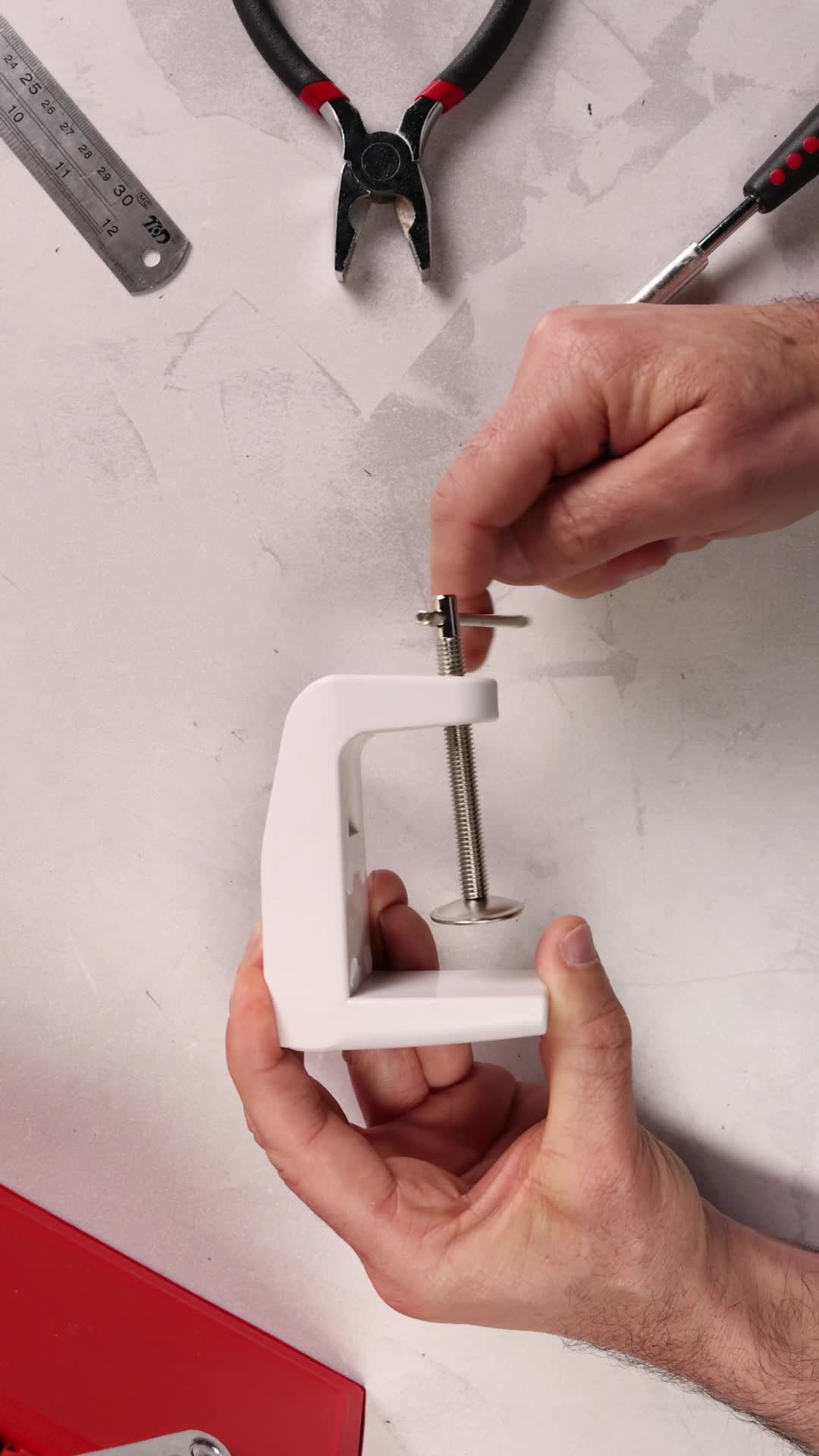 Lampada Con Morsetto E Riflettore Ardacia Arm160 - Portalampada In Ceramica 20 Cm - Con Interruttore