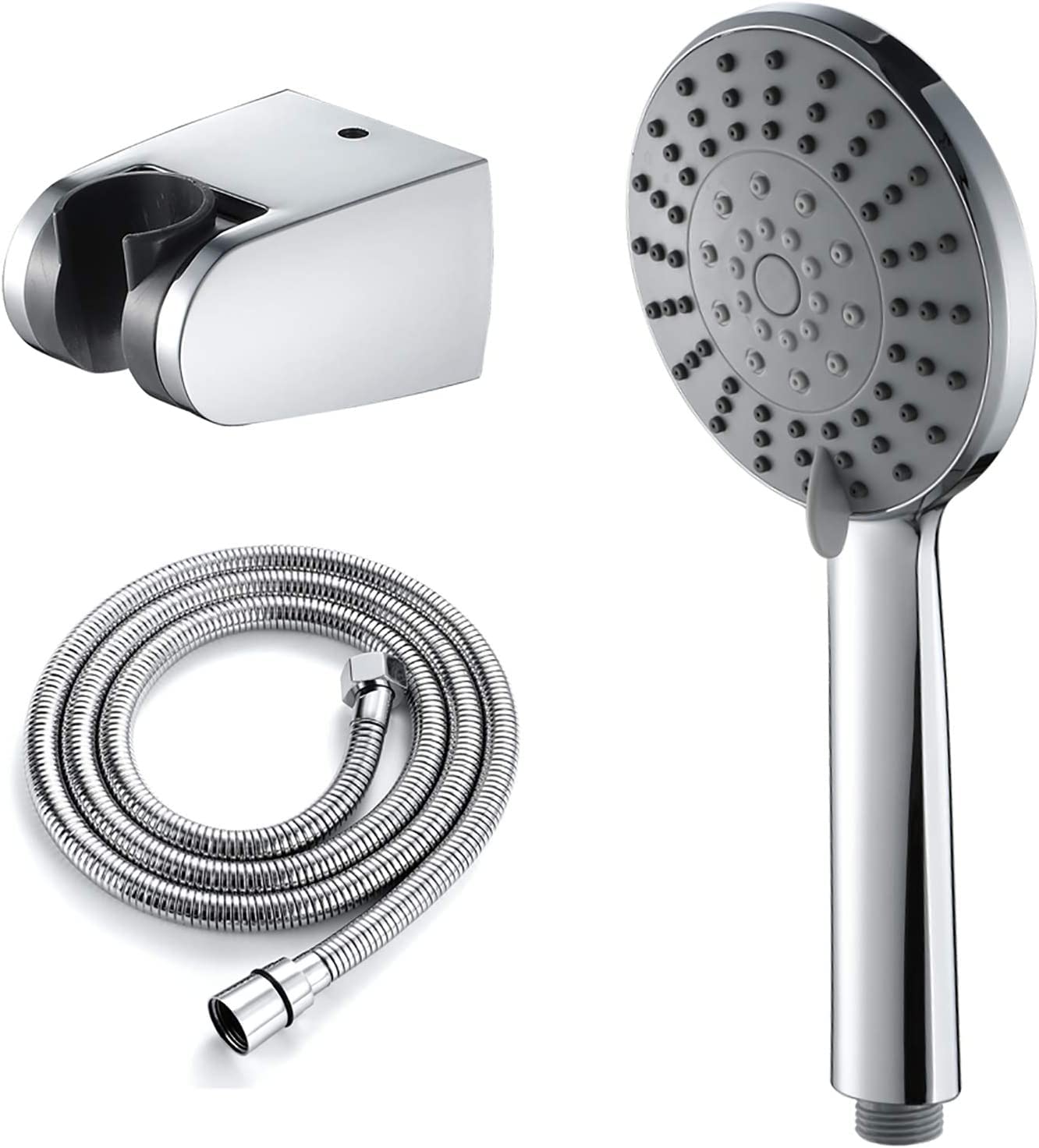 Juego de alcachofa de ducha de mano universal, 5 modos, rociador de ducha de alta presión, construcción de ABS con soporte y manguera de 1,5 m para una experiencia de ducha definitiva