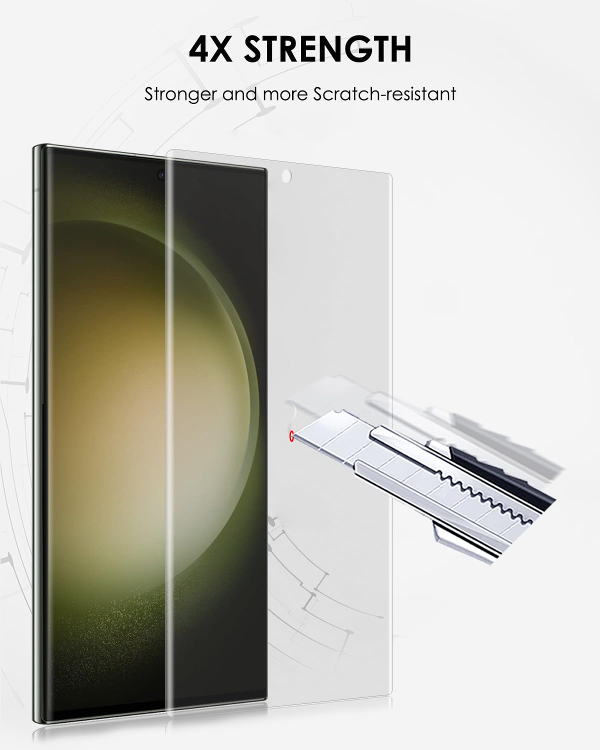 Matt Schutzfolie für Galaxy S23 Ultra - 3 Pack, Panzerglas UV Set, Anti-Glare, Anti-Fingerabdruck, Soft Touch, 9H Kante zu Kante Schutz, Fingerpint-ID Unterstützung