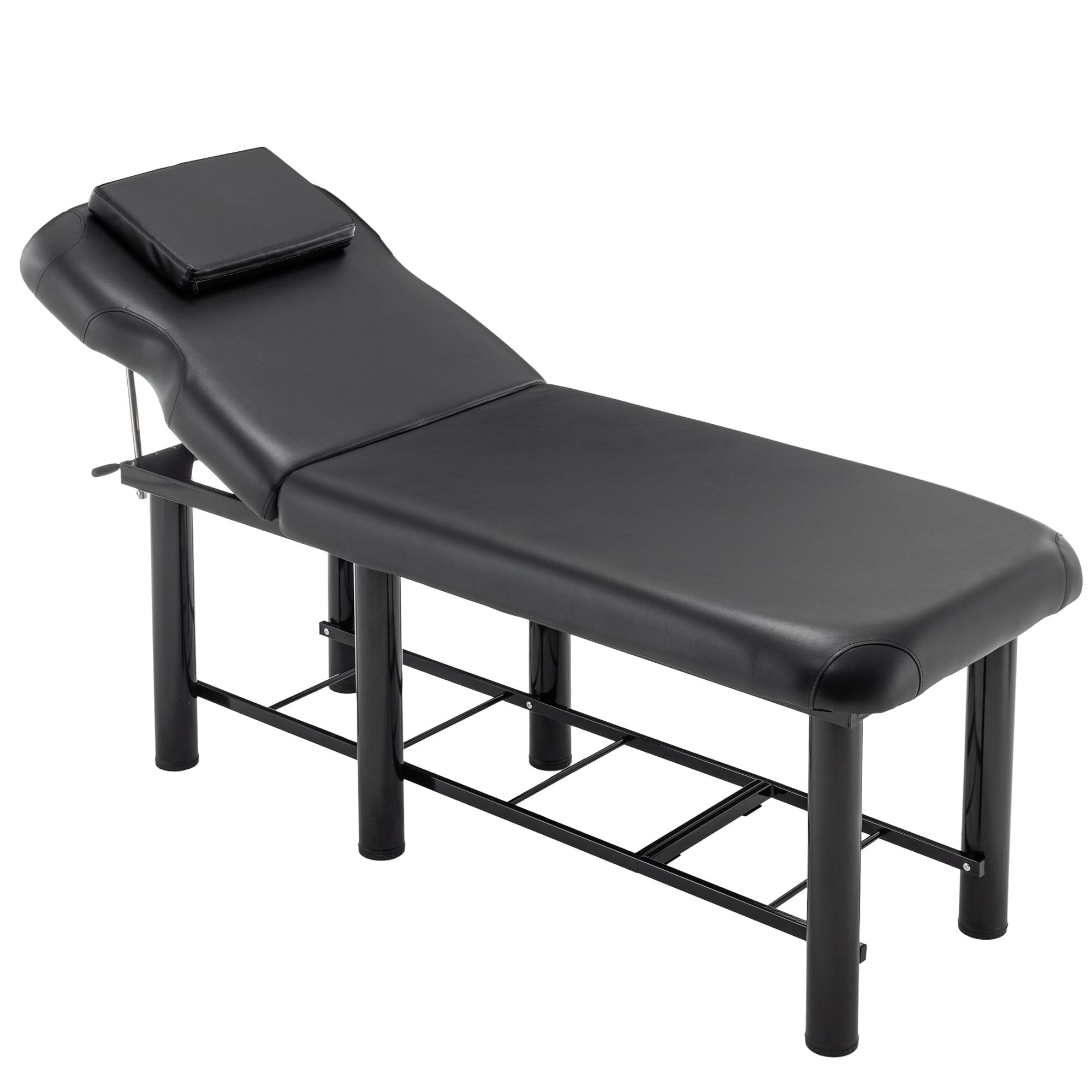 aphrophina Enhance Comfort with Adjustable Professional Massage Table, Removable Headrest, Sturdy Steel Frame, Memory Foam Layer, Black