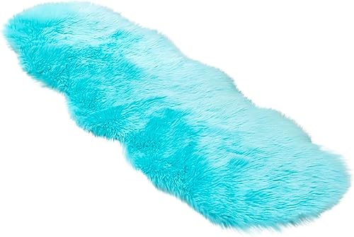Miniatura 39 de Alfombra de piel sintética ultrasuave de 2 x 5 pies, 17 colores de piel de oveja sintética, alfombra lanuda para sofá, cojín de asiento, alfombra