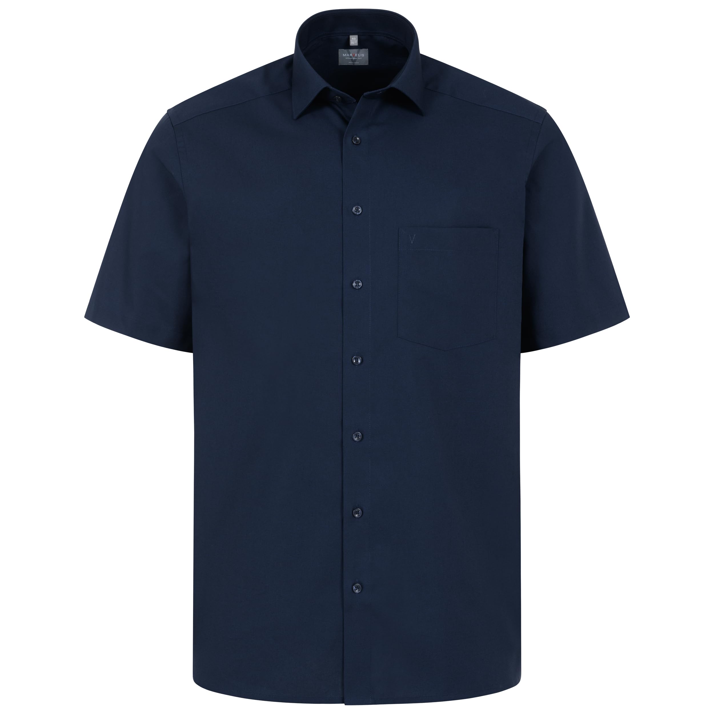 Marvelis Herren Businesshemd Kurzarm Non-Iron Comfort Fit,Chambray,New Kent